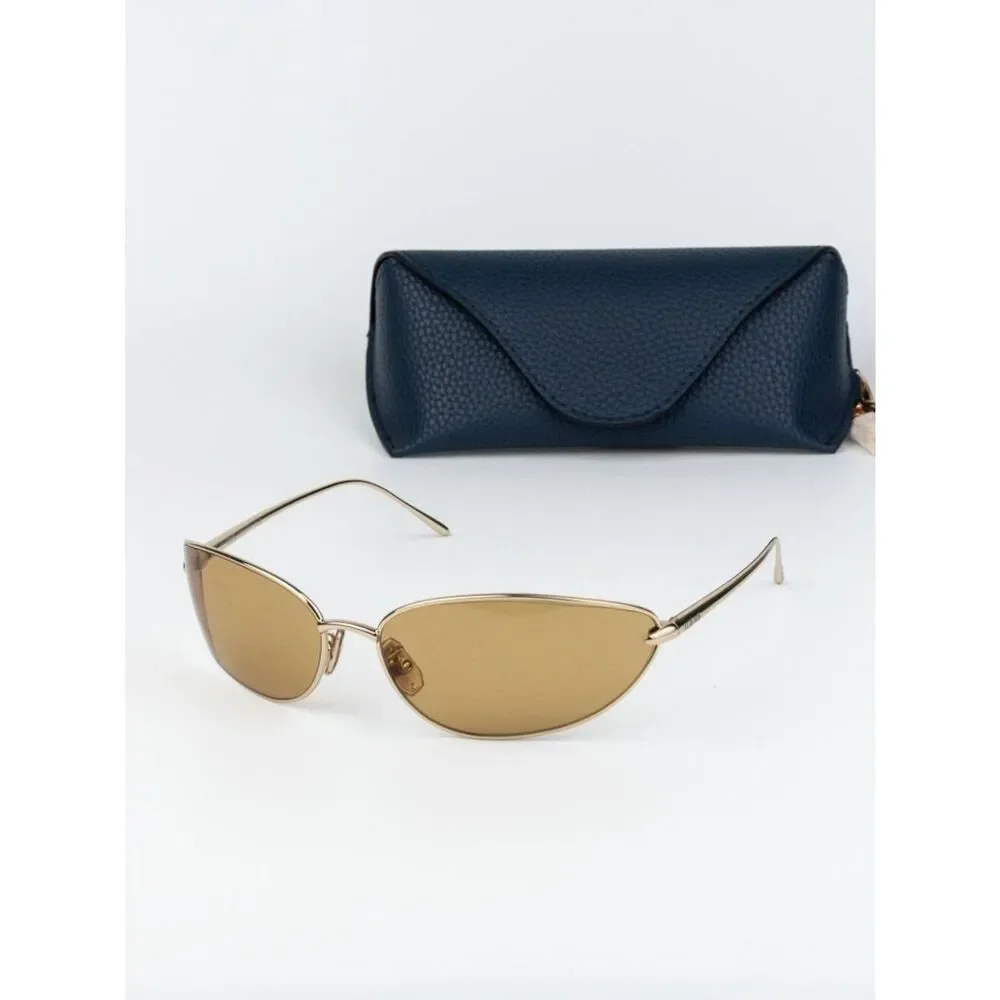 Loewe Men Sunglasses Gold Brown Wraparound LW40164U 32E NEW AUTHENTIC